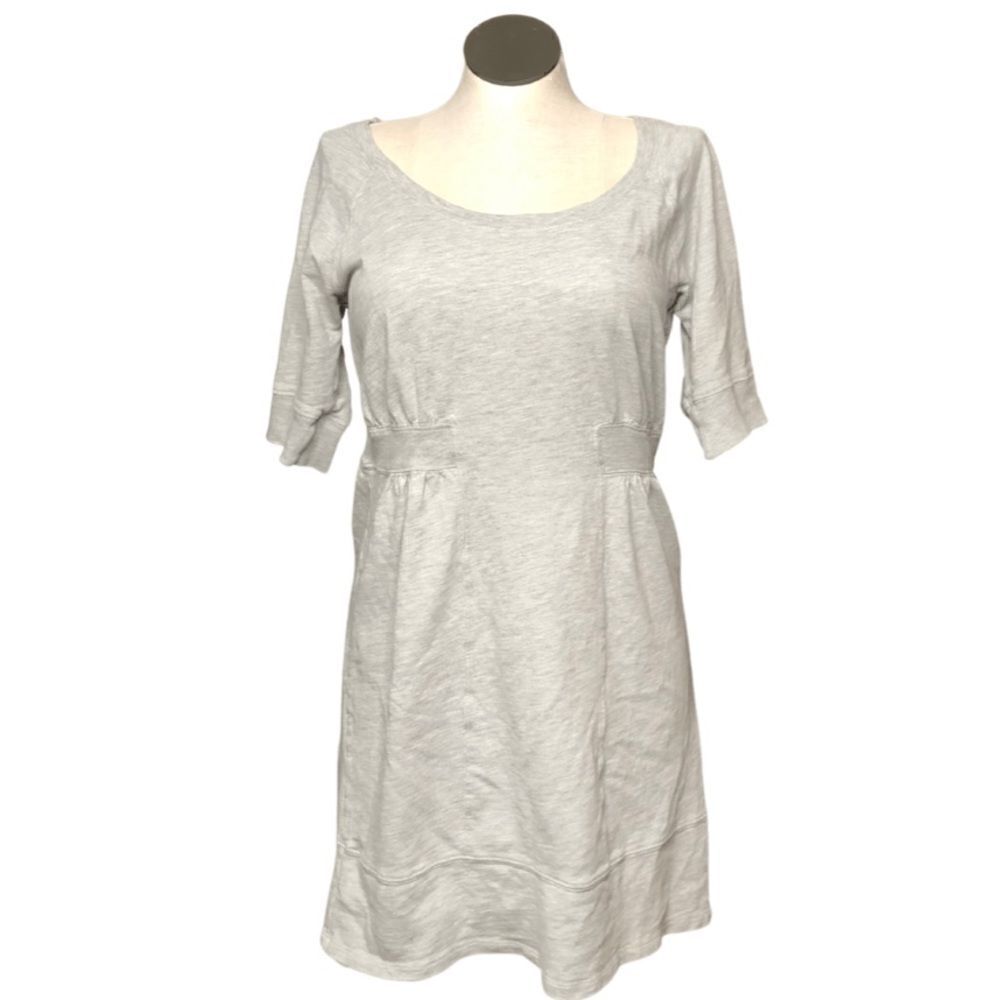 Anthropologie Pure + Good Womens Sweatshirt Dress L Heather Gray Cotton Terry